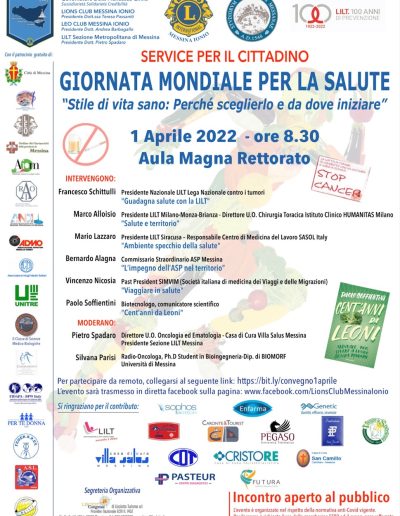 Messina - Giornata mondiale per la salute sostenuta anche dalla Fondazione Paolo Ferretti ets