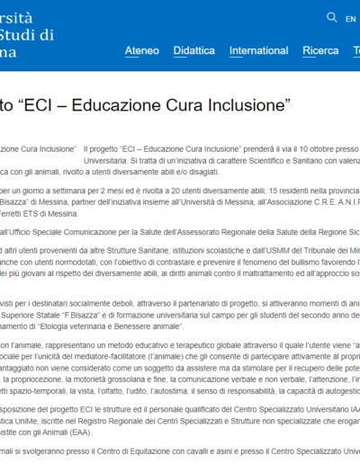 Progetto ECI - Educazione Cura Inclusione 2022